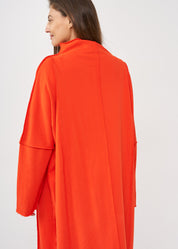 Orange vertical stitching sleeve dress