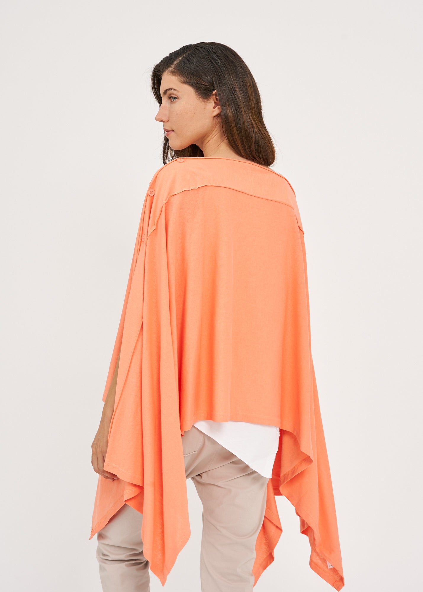 Slim top with orange buttons