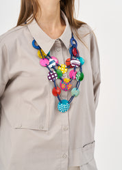 Buttoned long sleeve inverted pocket gray