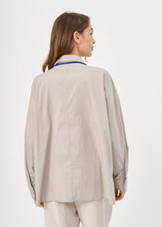 Buttoned long sleeve inverted pocket gray