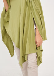 Slim green button-down top