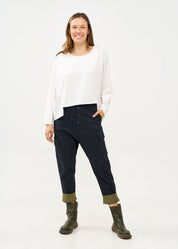 מגפוני נוחות מעור עם רוכסן הפוך חום