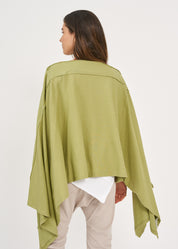 Slim green button-down top