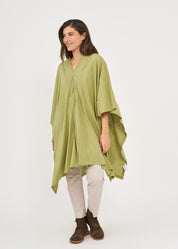 Slim green button-down top