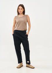 נעלי נוחות מעור סיגרה אסימטרית ושרוכי גומי חום