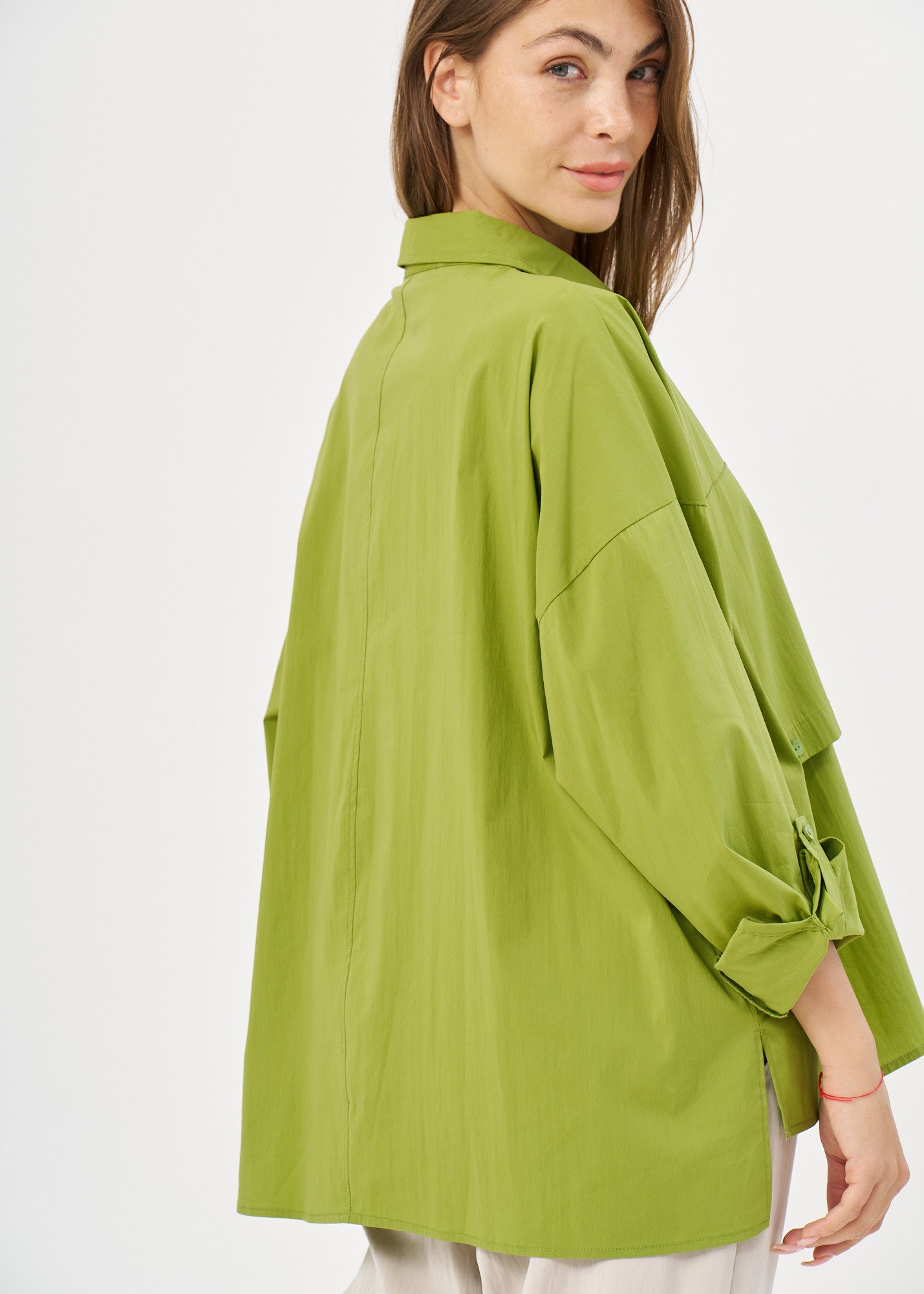 Long sleeve buttoned up pocket green