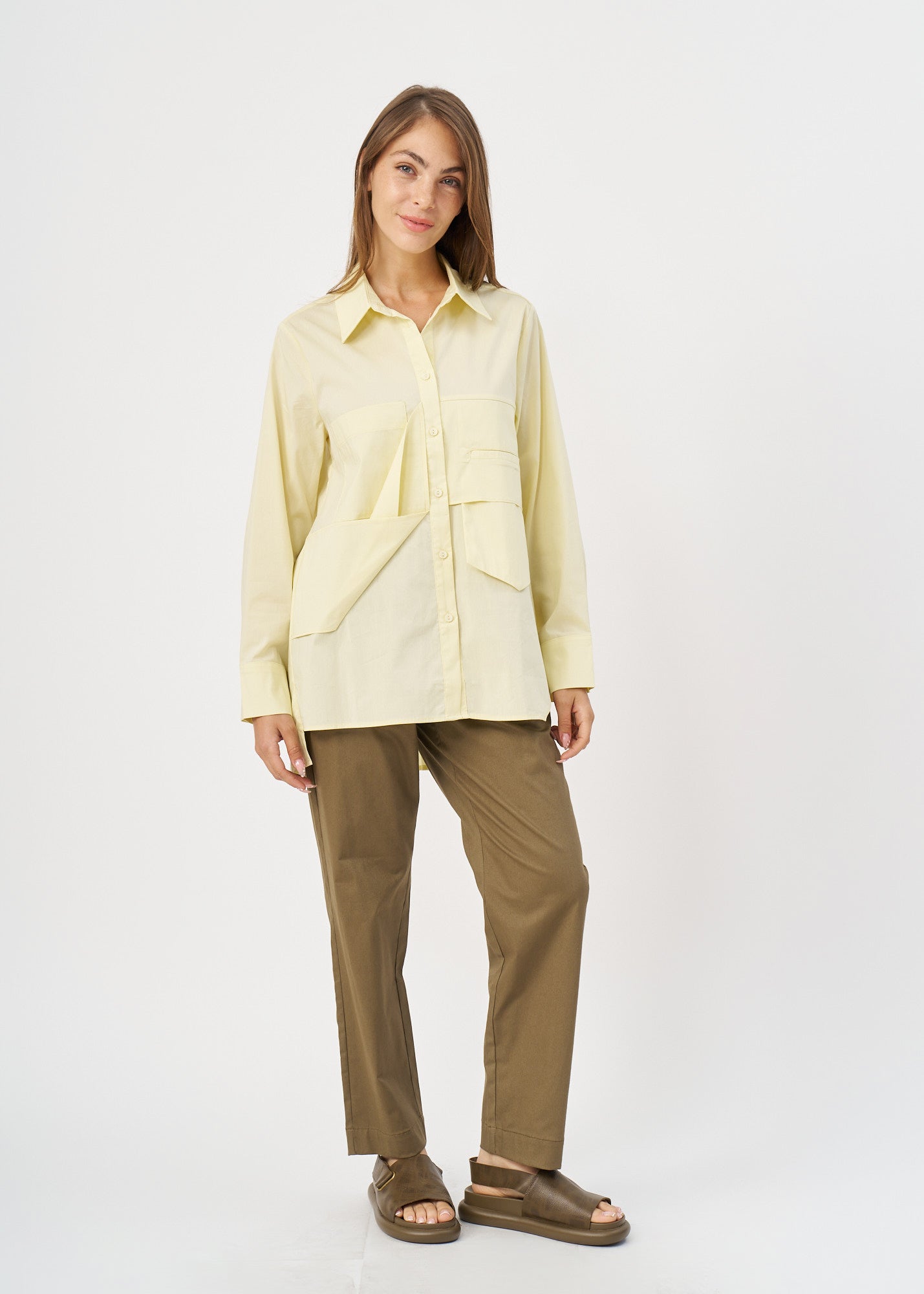 Comfort leather sandals with back strap and green Ibex