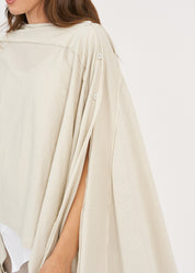 Slim top with buttons Stone