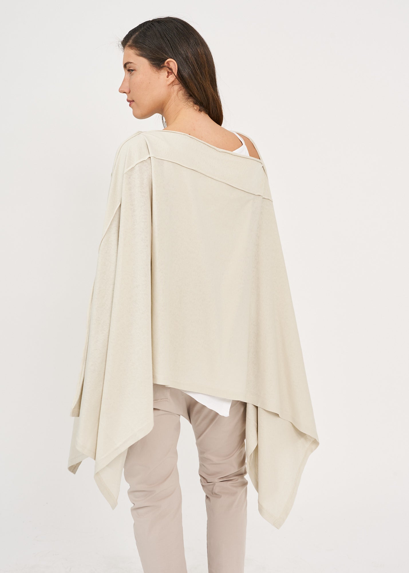 Slim top with buttons Stone