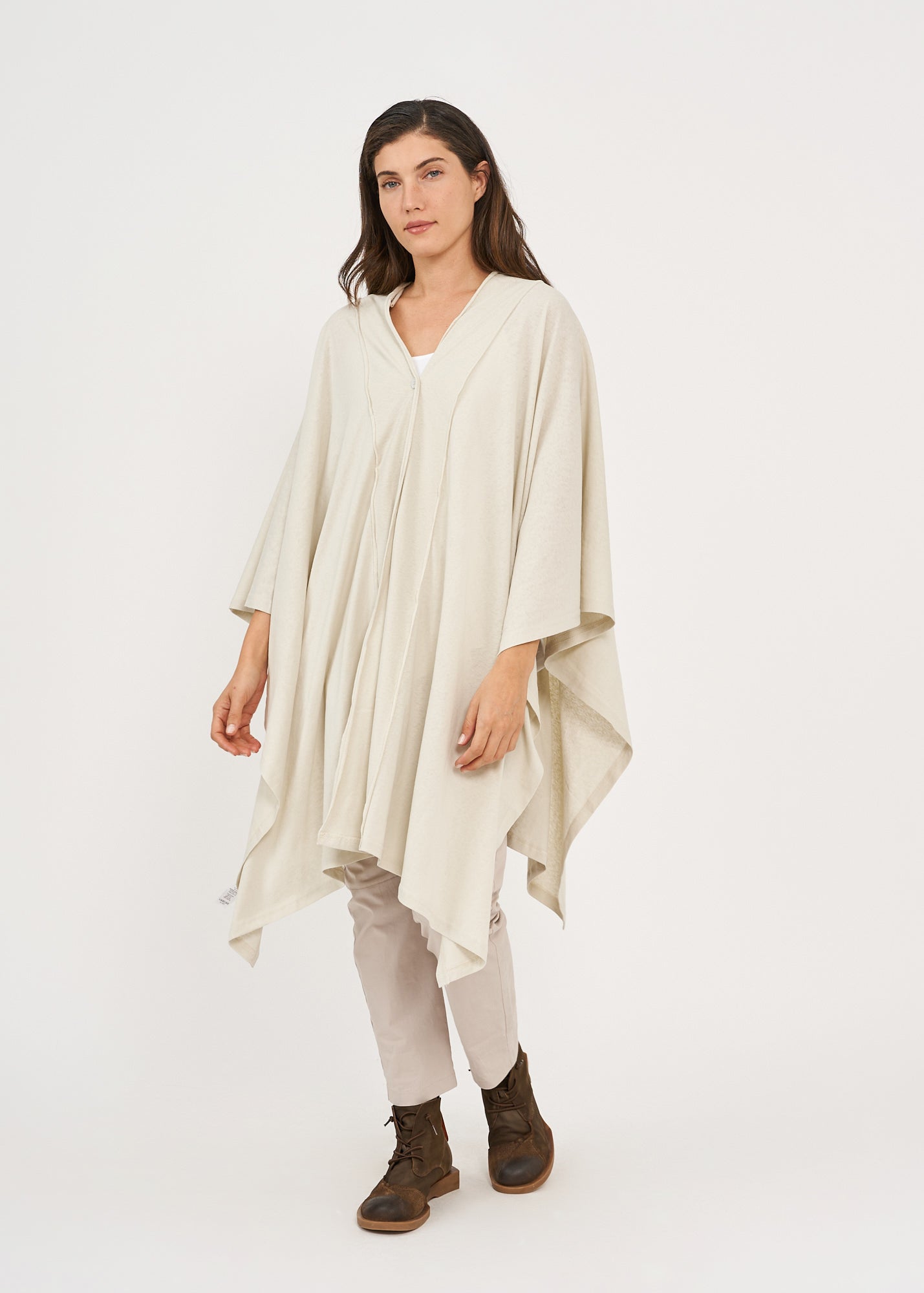 Slim top with buttons Stone