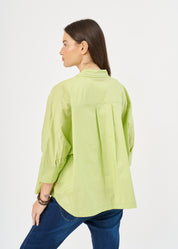 Green deep collar button-down