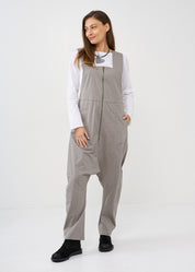 אוברול שקי רוכסן קידמי אפור