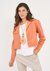 ג'קט שני כיסים קידמיים סיומת גזורה כתום