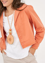 ג'קט שני כיסים קידמיים סיומת גזורה כתום