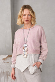 Handmade wooden necklace and silver shells