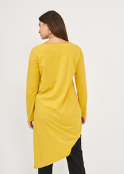 חולצה שרוול ארוך מפתח וי גב ארוך כתום