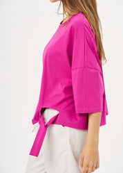 חולצה שרוול קצר סרט בצד סגול