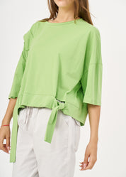 חולצה שרוול קצר סרט בצד ירוק בהיר
