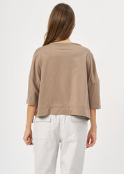 חולצה שרוול קצר סרט בצד חום