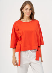 חולצה שרוול קצר סרט בצד כתום