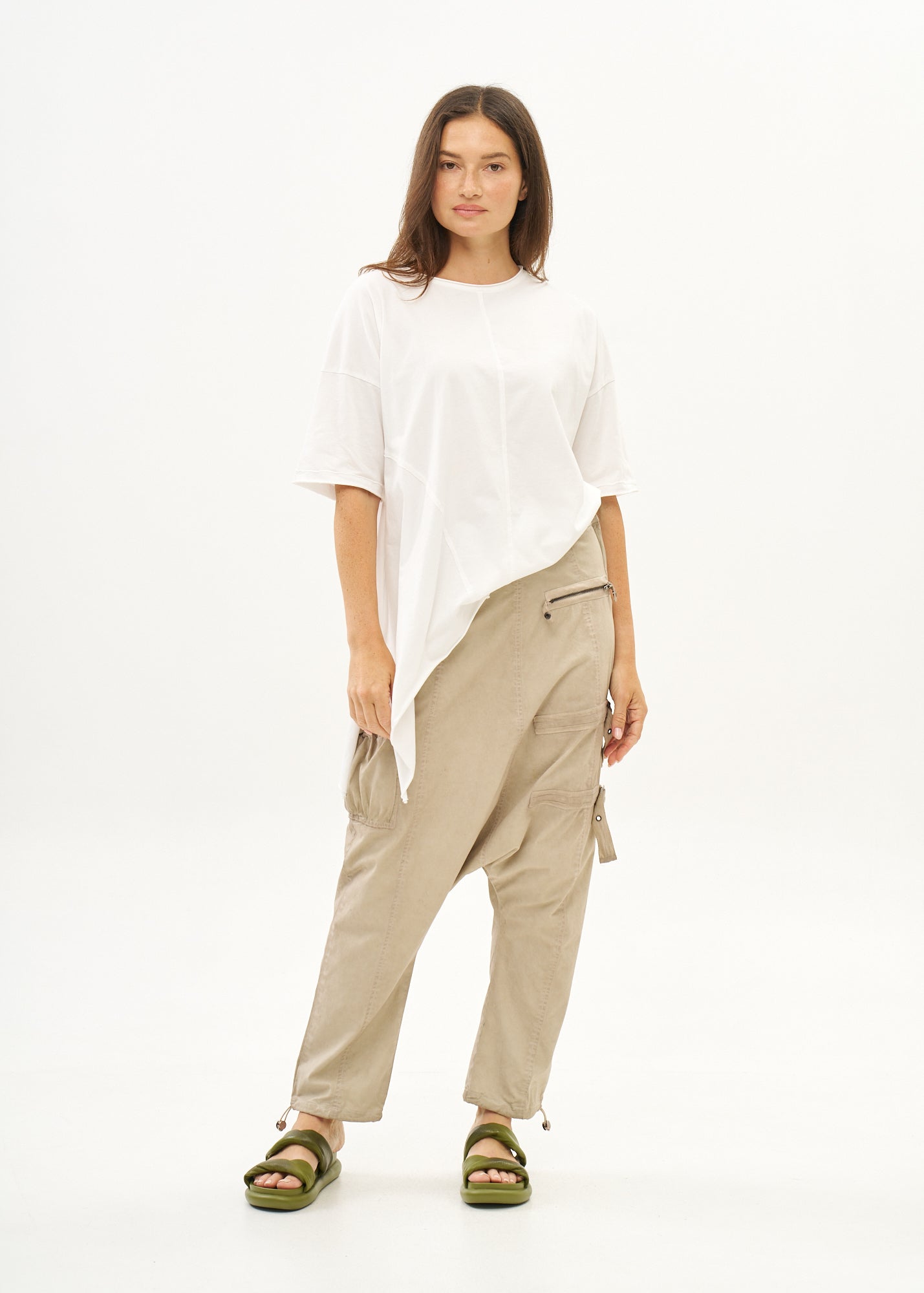 מכנסיים שקי עם רוכסנים ווש סטון ווש