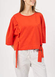 חולצה שרוול קצר סרט בצד כתום