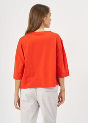 חולצה שרוול קצר סרט בצד כתום