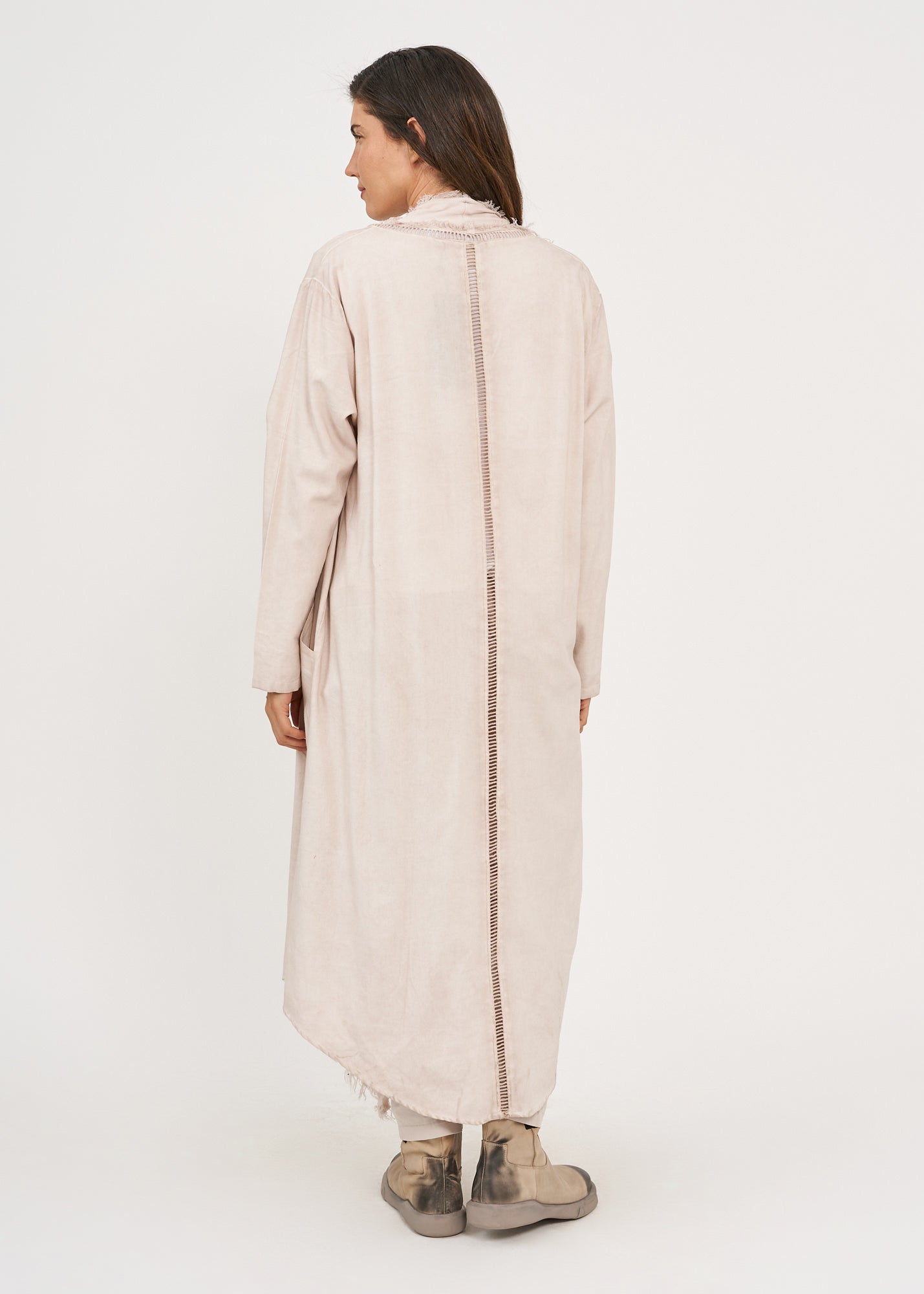 עליונית ארוכה ווש שילוב בדים סטון ווש