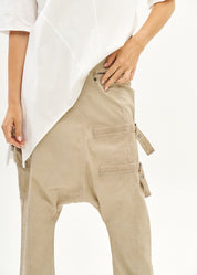 מכנסיים שקי עם רוכסנים ווש סטון ווש