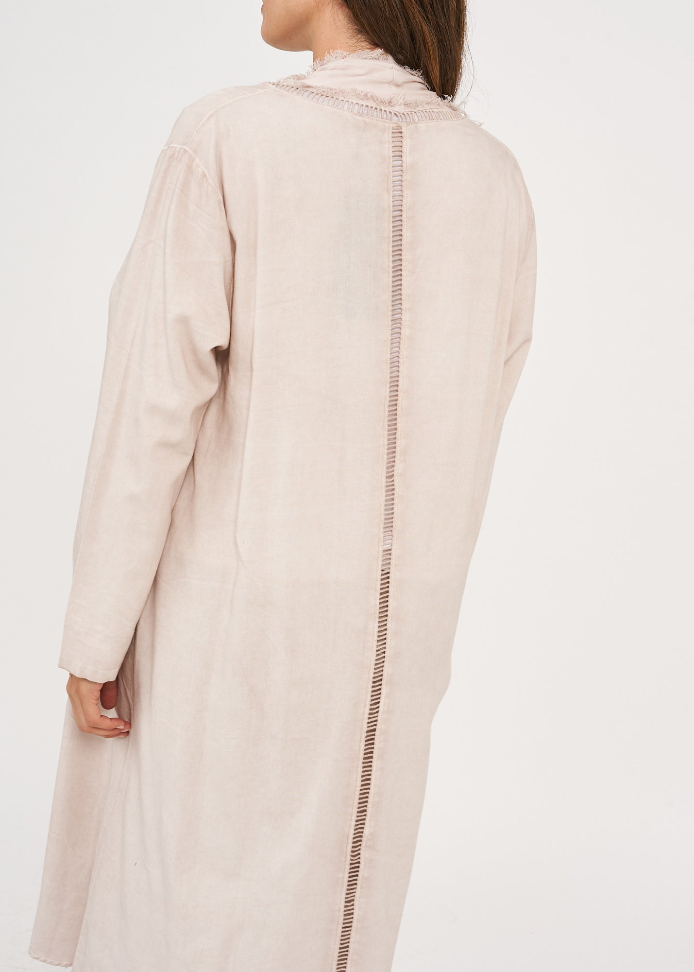 עליונית ארוכה ווש שילוב בדים סטון ווש