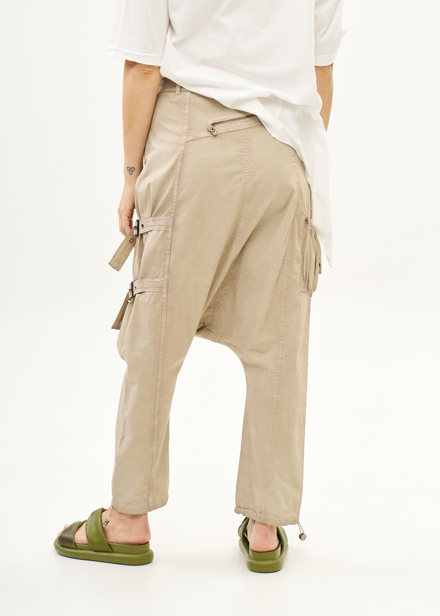 מכנסיים שקי עם רוכסנים ווש סטון ווש