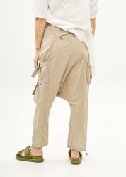 מכנסיים שקי עם רוכסנים ווש סטון ווש