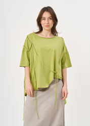 טי שרט שרוך עם כפתורים ירוק