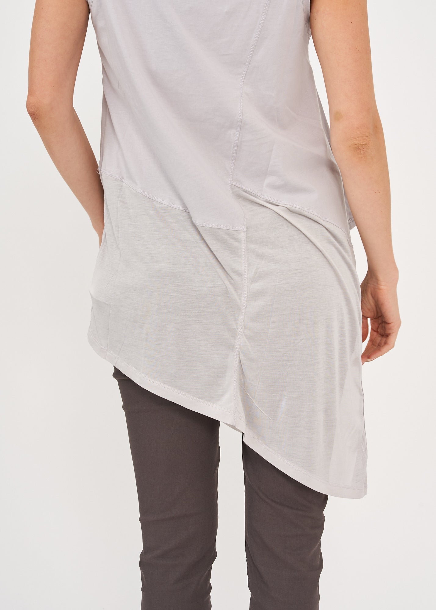Gray triangle forward model long tank top