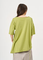 טי שרט שרוך עם כפתורים ירוק