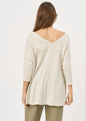 Stone oversized shirt with external cuts