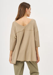 Oversized shirt with external cuts, brown