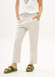 Casual pants with a belt Stone