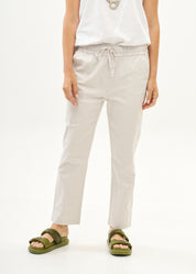 Casual pants with a belt Stone