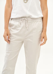 Casual pants with a belt Stone