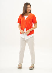 עליונית טריקו שילוב סרט כתום