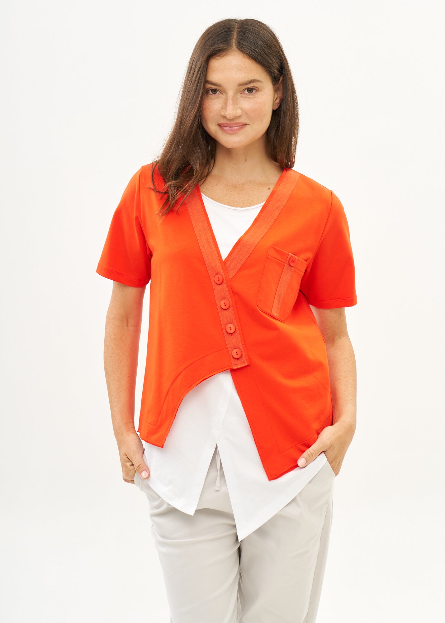 עליונית טריקו שילוב סרט כתום