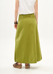 חצאית סגירת כפתורים שילוב סרט ירוק