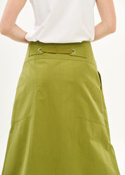 חצאית סגירת כפתורים שילוב סרט ירוק