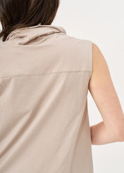 Gray tank top with a flowing collar