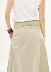 חצאית סגירת כפתורים שילוב סרט סטון