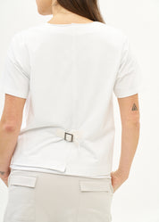 עליונית טריקו שילוב סרט לבן