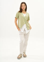 עליונית טריקו שילוב סרט ירוק