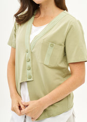 עליונית טריקו שילוב סרט ירוק