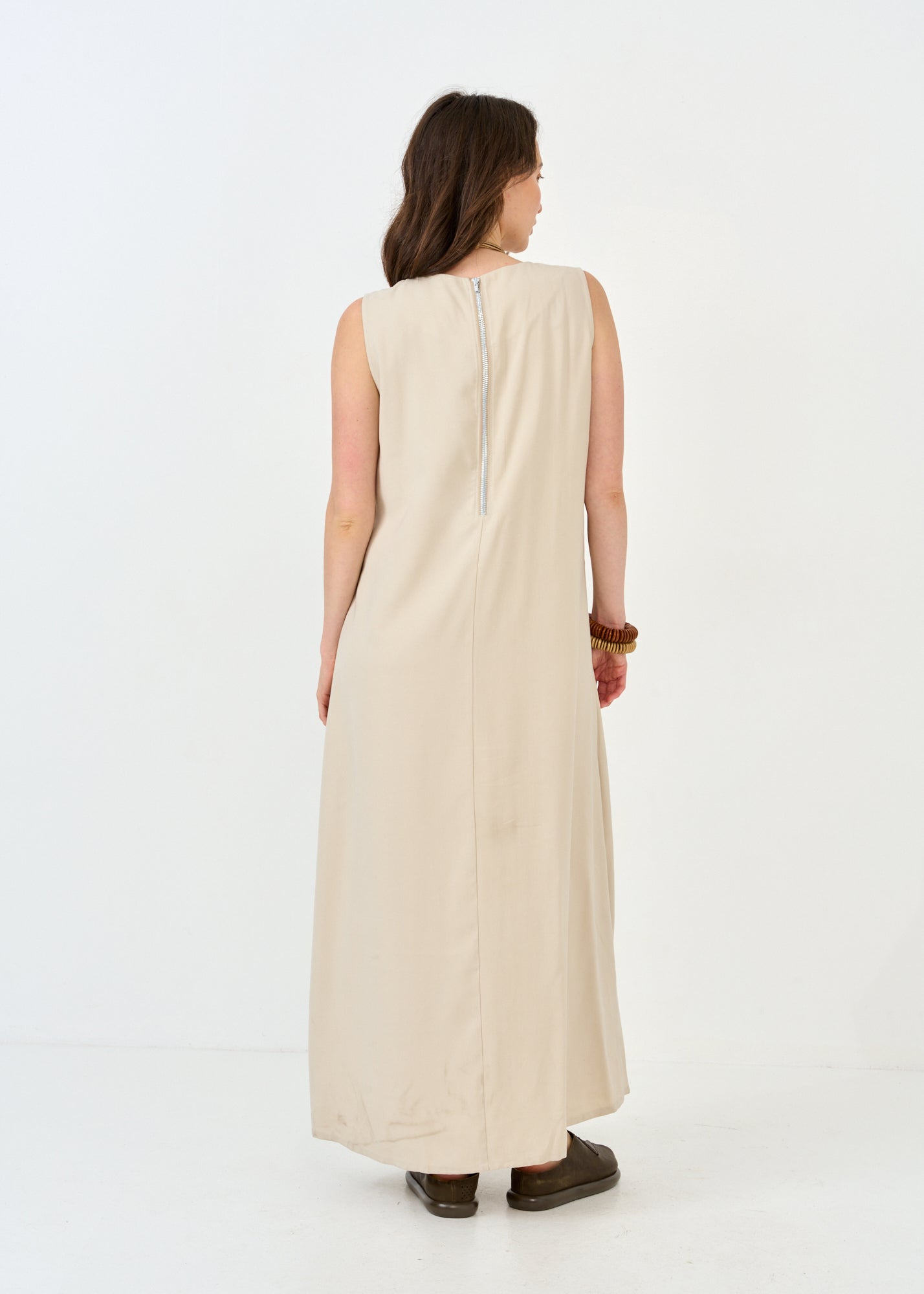 Sleeveless Stone Pocket Dress